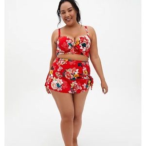 Torrid Red Floral Swimsuit BOTTOM 3 XL NWOT